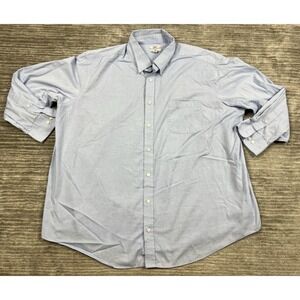 Croft & Barrow Shirt Mens 20 34/35‎ Blue Button Up Easy Care Classic Fit Casual